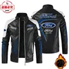 Ford LOGO printed racing suit pu leather jacket windproof four-season Ford team men's jacket overalls 5