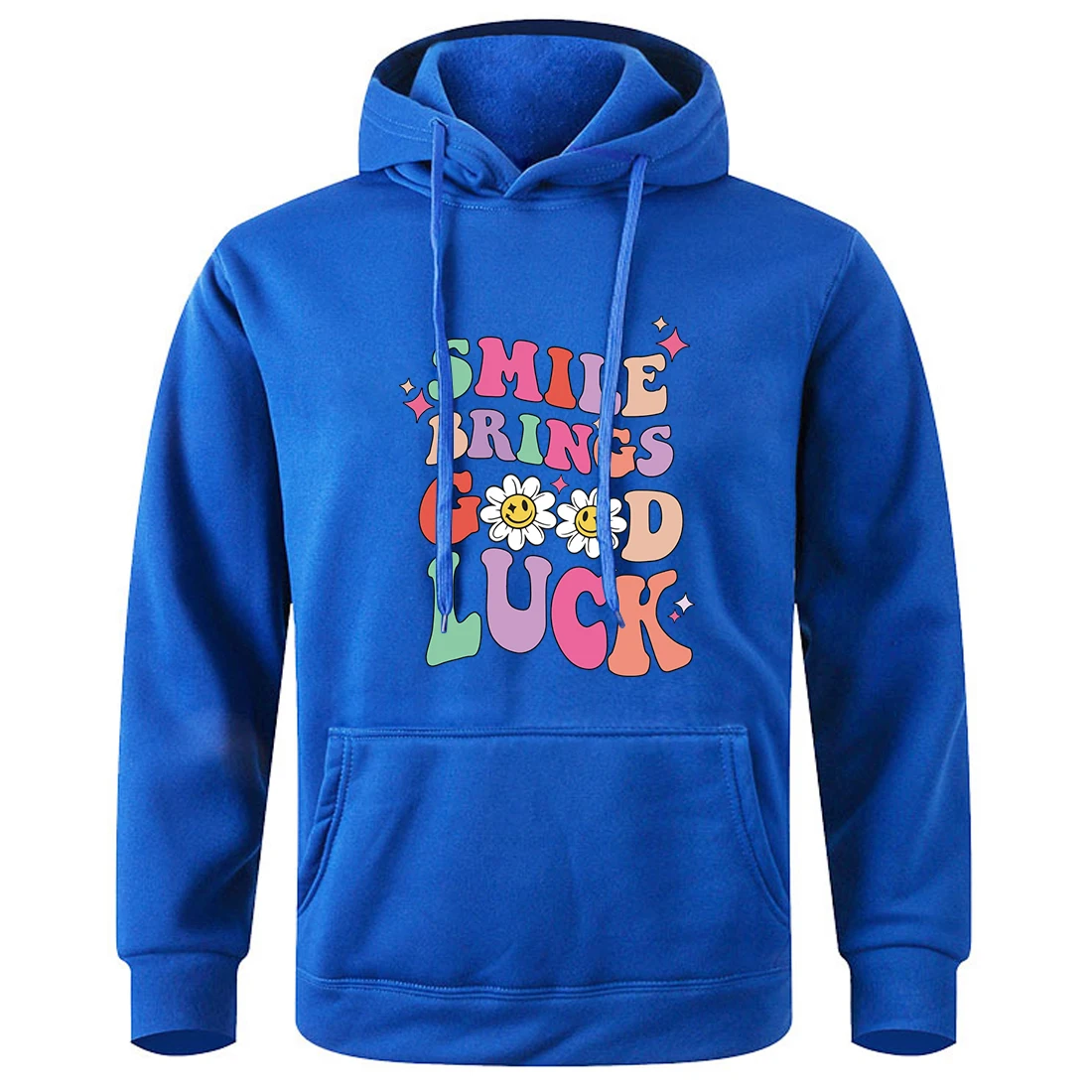 

Smile Brings Good Luck Print Mens Hooded Shirt Casual Breathable Pullovers Men Loose Oversized Sweatshirt Classic Vintage Hoody