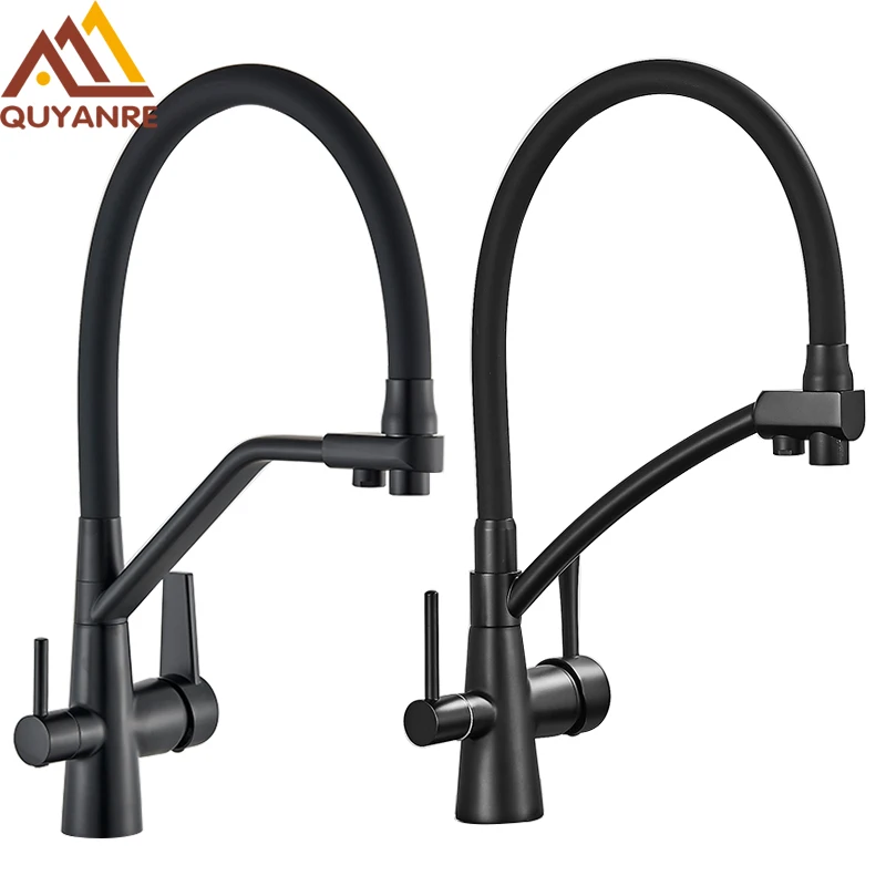 Kitchen Faucets Quyanre Filtered Kitchen Faucets Purification Kitchen Tap 360 Rotate Water Filter Tap For Kitchen Three Ways Kitchen Faucets Tap