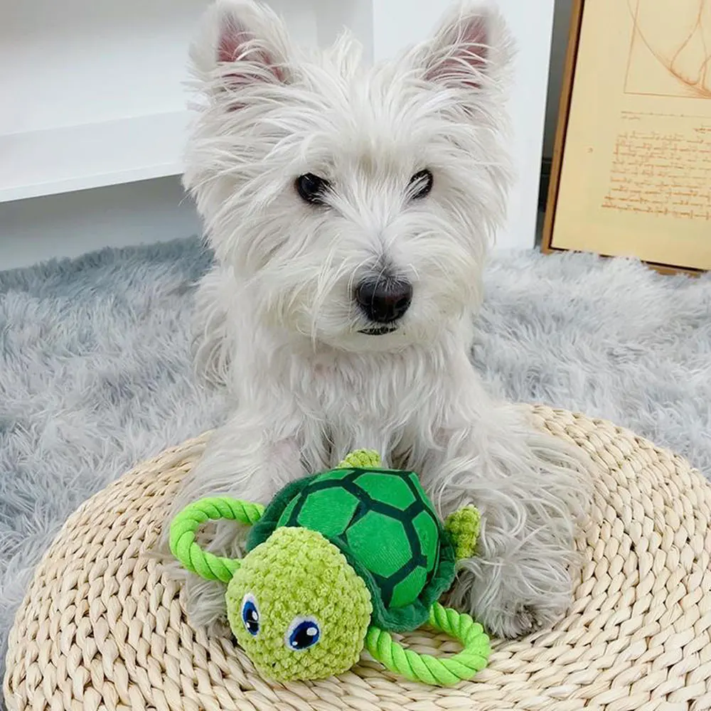 2024 New Bite Resistant Dog Squeak Toy Squeaking Dog Shark Toys Chewing Turtle Fish Pet Puppy Chew Toy Plush Dog Accessories 5