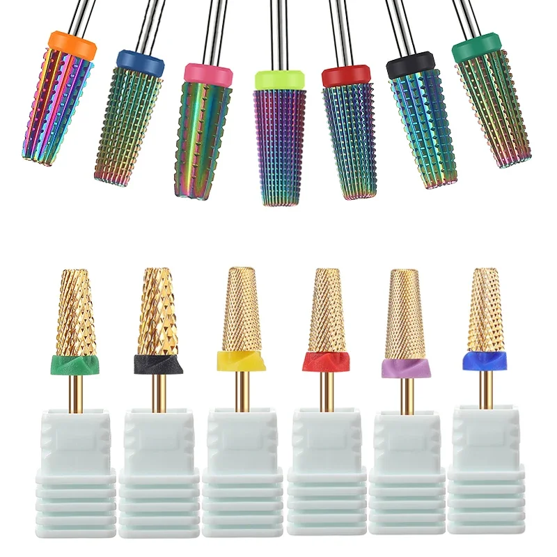 37 Styles Carbide Nail Drill Bits 5 in 1 Ceramic Tungsten Nail Drill Bit Milling Cutter For Manicure Pedicure Files