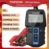 TOPDON BT100 12V Car Battery Tester Digital Automotive Diagnostic Battery Tester Analyzer Vehicle Cranking Charging Scanner Tool 1