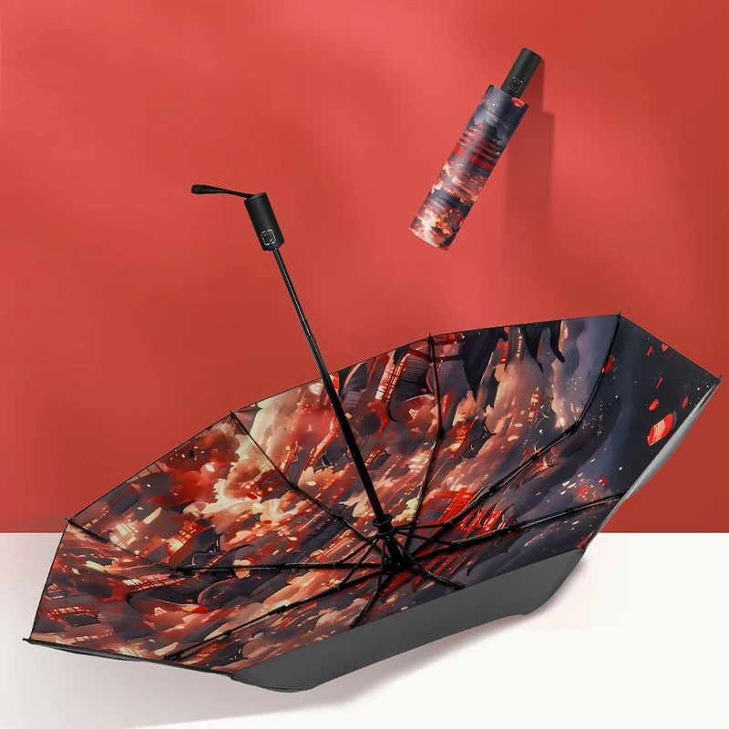 Tian Guan Ci Fu,Heaven officials blessing,Chinese style Anime,Anti-UV,Automatic Rain Compact Umbrella for Woman Man