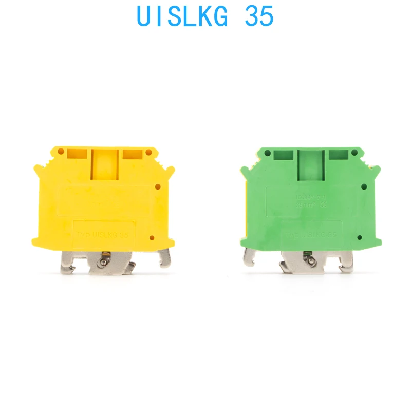1 Pcs UISLKG-35-PE Din Rail Terminal Blocks Ground Earth Universal Class Connector Screw Terminal Block UISLKG35 UISLKG 35 PE