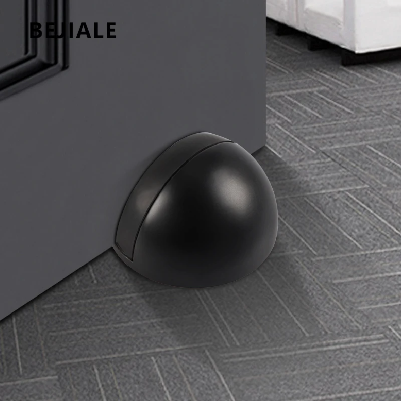 Stainless Steel Door Bump Free Punching Door Magnetic Suction Rubber Semicircle Anti-collision Suction Hardware Accessories