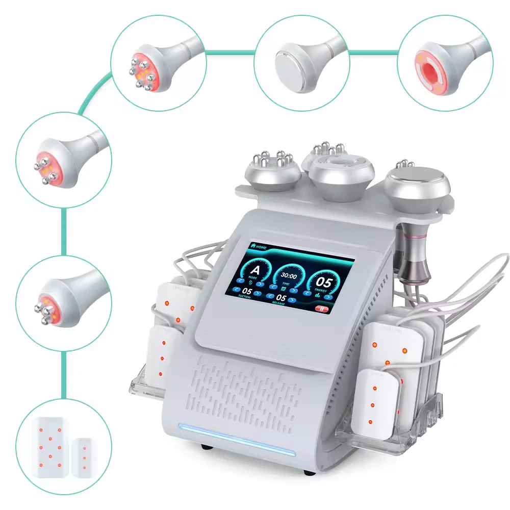 

Newest 80k Ultrasonic Vacuum Slimming Fat S Shape Cavitation RF Face Lifting Body Slimming Lipolaser 9 In 1 machine