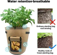 3 Size Felt plant grow bags nonwoven fabric garden potato pot greenhouse vegetable growing bags moisturizing vertical tools 6