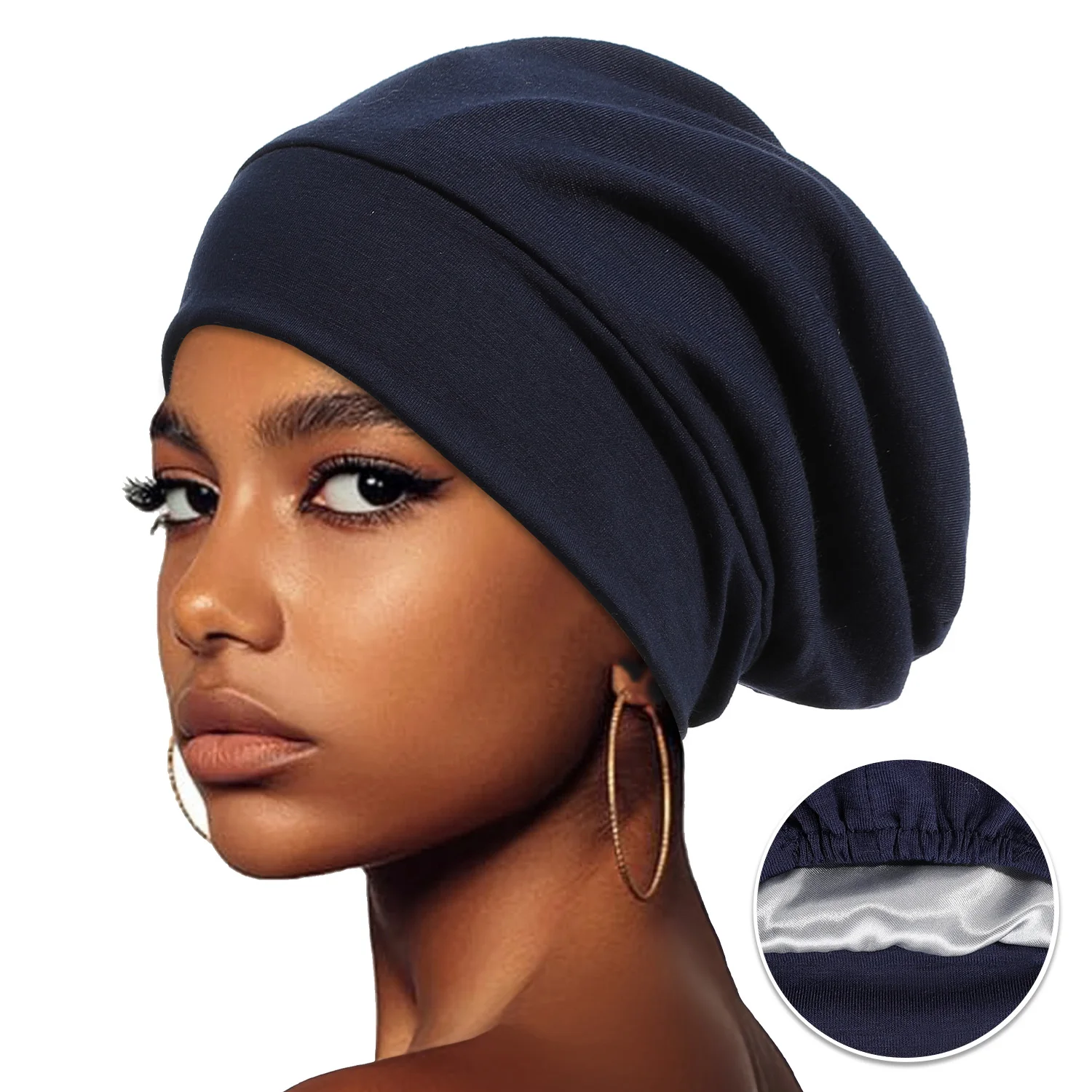 Bonnet Slap Satin Lined Cap Amazon Hair Loss Slap Cap Turban Women