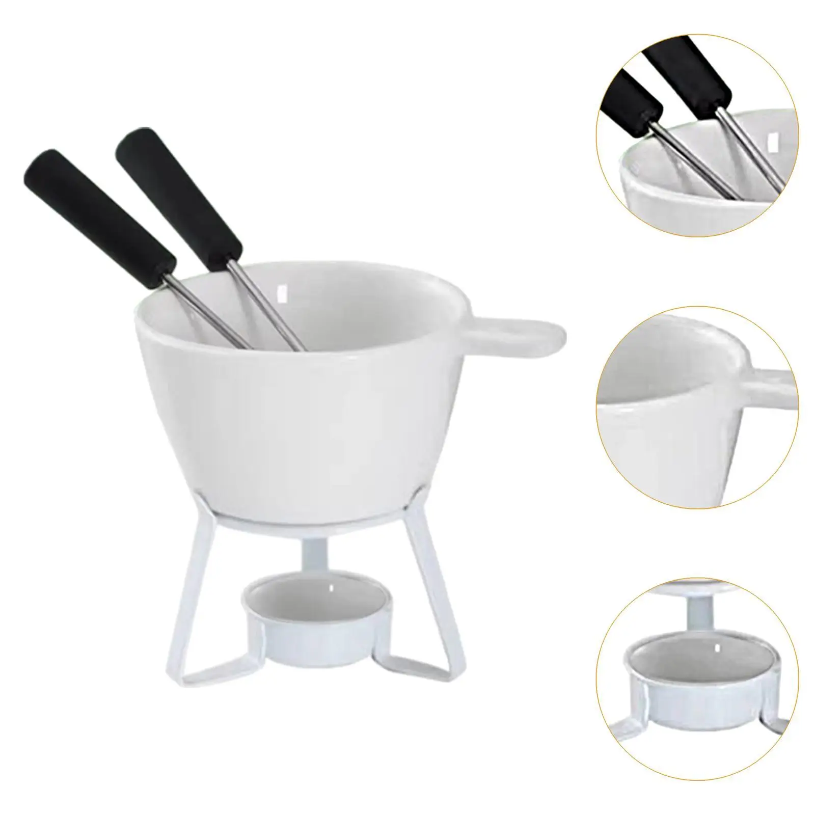 Fondue Pot Cookware Butter Warmer Set Ceramic Fondue Mug Cheese Serving Fondue