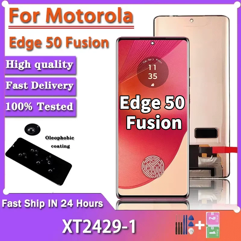 6.7"AMOLED 120Hz LCD For Motorola Edge 50 Fusion LCD Display Touch Screen Digitizer For Moto Edge 50 Fusion Display