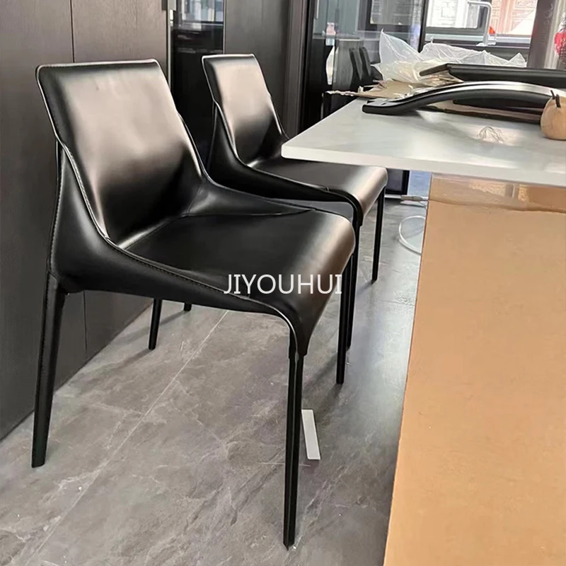 

Beige Leather Styling Chairs Bedroom Office Wedding Executive Dining Chairs Backrest Waiting Stoelen Chinese Style Furniture