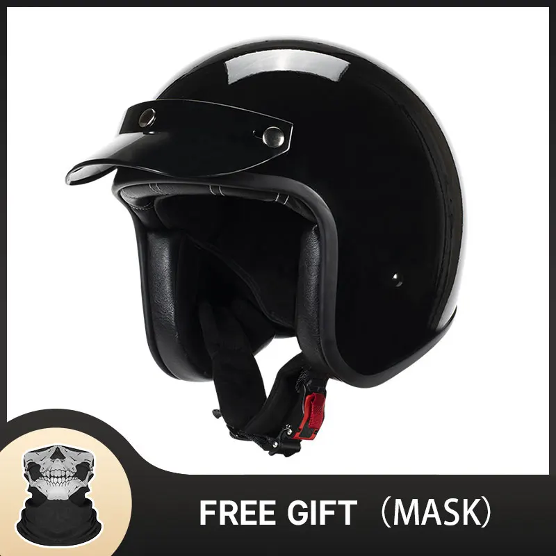 

Free Shiping Japanese Korea Style Black Helmets For Motorcycles ABS Shell Open Face Jet Casco Moto Capacete DOT ECE Approved