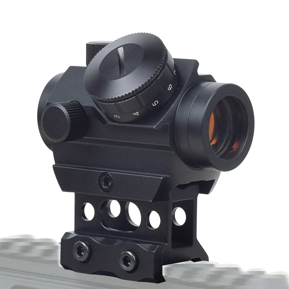Tactical 1x20mm RDS-25 Red Dot Sight Collimator Airsoft Gun Rifle Scope Sight with 1 Inch Riser 20mm Rail Mount Hunting