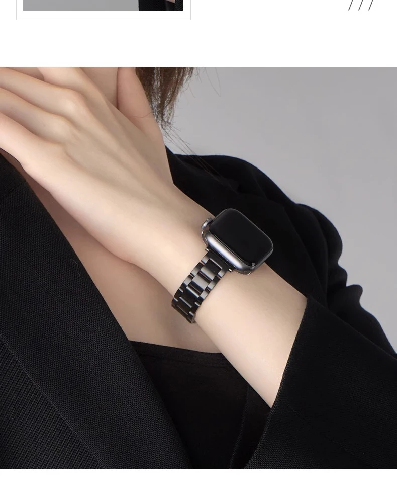 Women Strap For Apple Watch Ultra 6 7 8 Band SE 49mm 44mm 40mm 41mm Slim Stainless Steel Bracelet For iWatch 3 42mm 38mm Strap