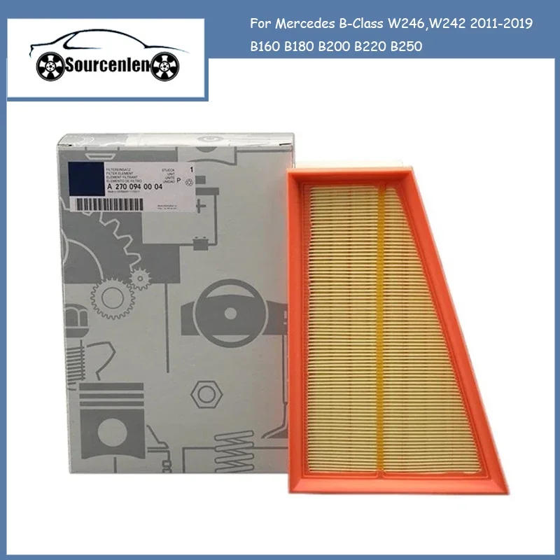 

Air Filter A2700940004 for Mercedes B-Class W246 W242 2011-2019 B160 B180 B200 B220 B250 Model External Engine Air Fiilter