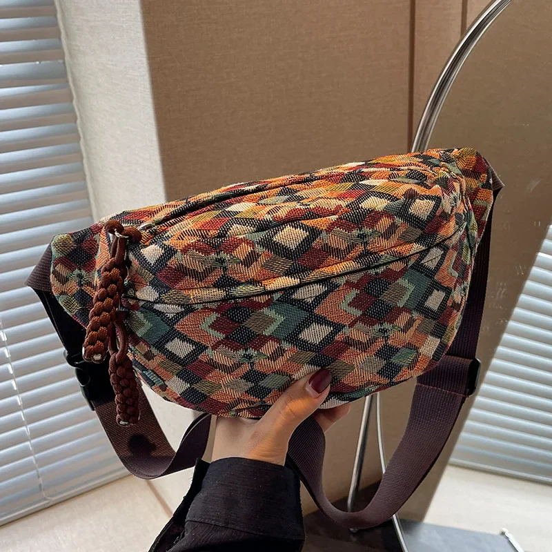2026 Bohemia Corduroy Women Waist Packs Retro Lady Fanny Pack Fashion Female Waist Bag Zipper Crossbody Bag Fanny Pack Handbags 2