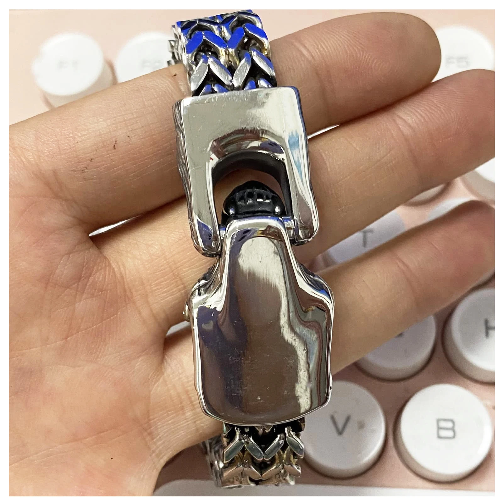 Norse Viking Vintage Wolf Punk Bracelet Wholesale Fashion Thick France Chain Cuff Stainless Steel Designer with Jewelry for Men