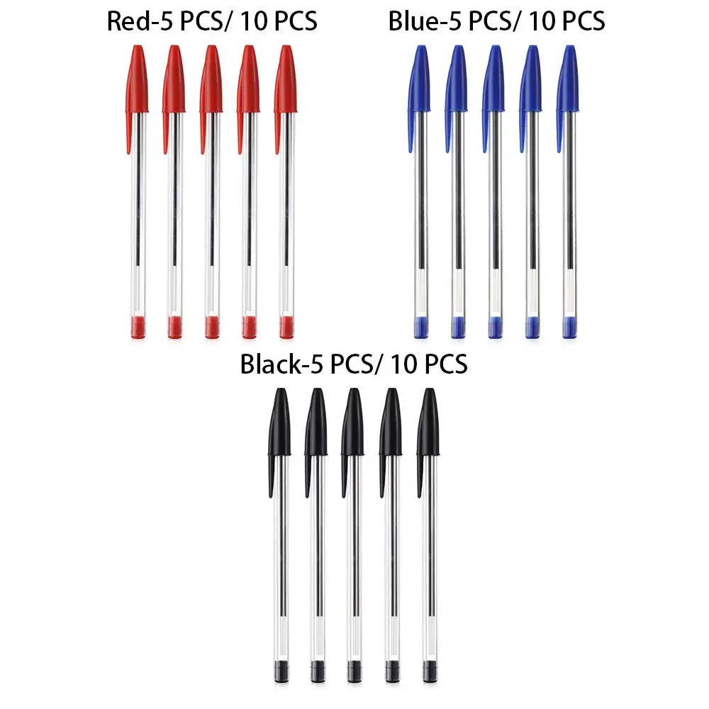 5/10PCS New Portable Longlasting Kids School Rainbow Office Supplies 1mm Ballpoint Pen 6