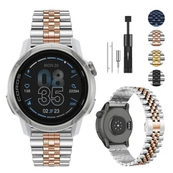 22mm Stainless Steel Metal Watch Strap Bracelet Band - Suunto Vertical 2 1 (Silver rose gold)