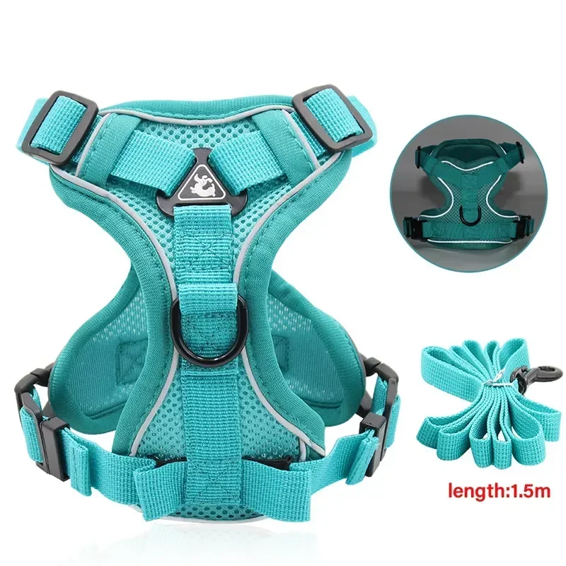 

For With Pull Dog Supplies Cats 2021new S Blue Reflective Pet Vest No Puppy Leash Harness Small S