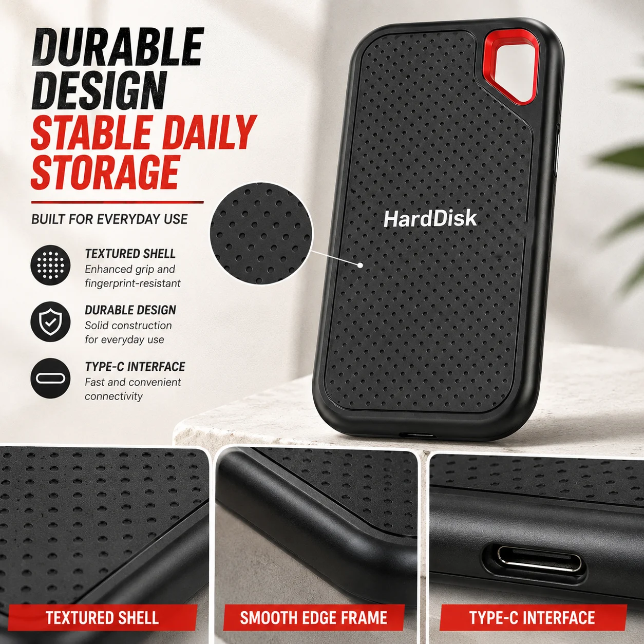 Light Pocket External Hard Drive1TB Hard Disk Storage Device Compatible SSD for MAC PC 4