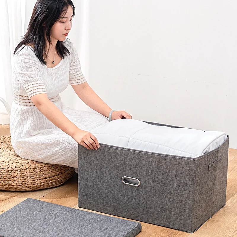 3 Sizes Cube Non-Woven Folding Storage Box for Toys Fabric Storage Bins with Lid Home Bedroom Closet Office Nursery Organizer 5