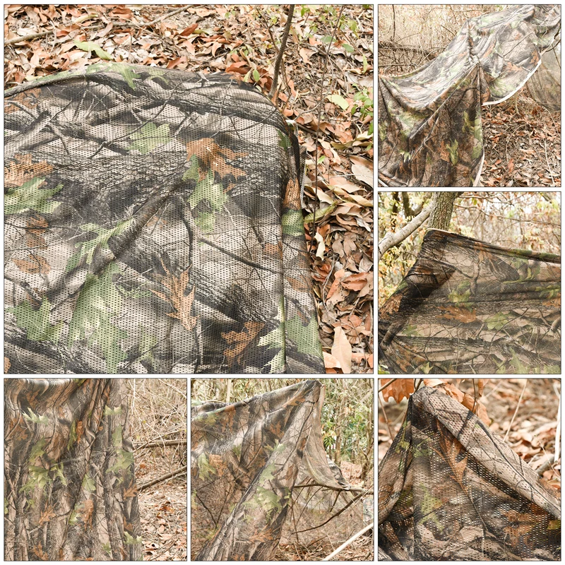 Quiet Net Camo Mesh Hunting Camouflage Cover for Outdoor Bird Photography Duck Blind Garden Decoration 75D Cloth camouflage netting
