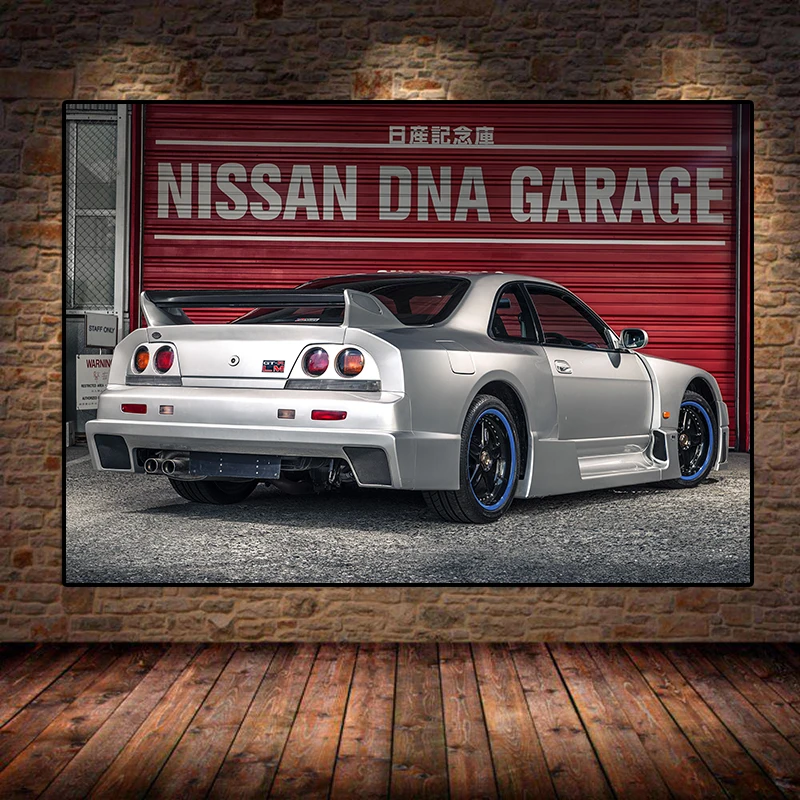 

GT R LM Sportscar Posters and Prints Classic Cars Canvas Painting Wall Art Pictures For Living Room Bedroom Home Decor