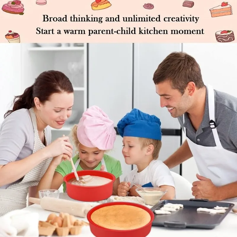 Nonstick Silicone Cake Mold Round Baking Pans for Mousse and Pastry Desserts DIY Kitchen Bakeware Oven Safe Flexible Cake Tools
