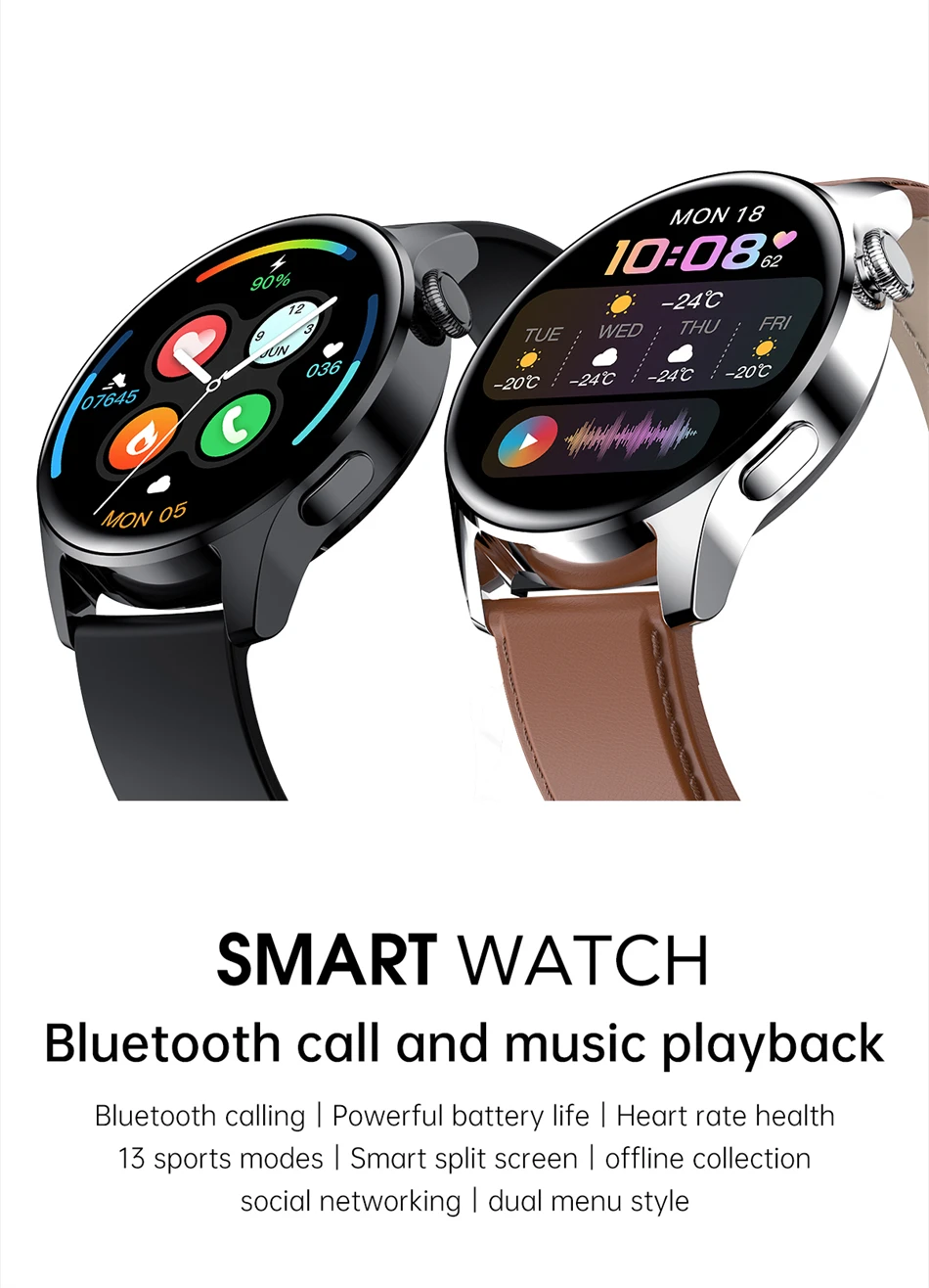 2022 New Bluetooth Call Smart watch Men Full touch Screen Sports fitness watch Bluetooth is Suitable For Android ios Smartwatch
