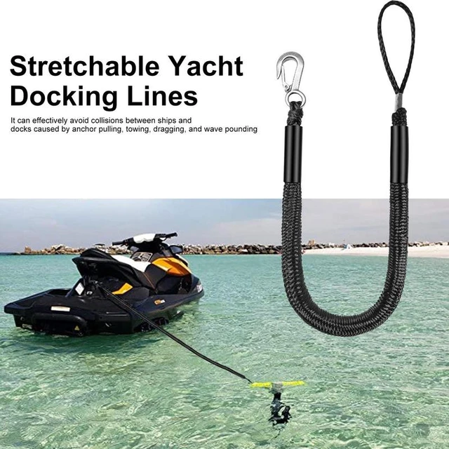 Mooring Rope Extendable Yacht Docking Line Portable Dock Line With Hook For  Boat 4ft Rope Bungee Cord Dockline Boats Kayak Tools - AliExpress