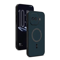 Premium Shockproof Magnetic Phone Case with Leather Texture Pattern and Anti - Fingerprint Cover for Vivo iQOO 15R (Blue)