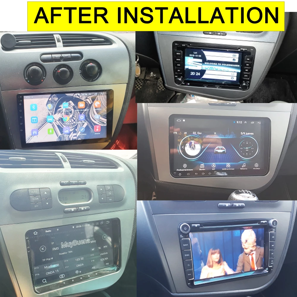 Rádio fascia pro Seat Leon dvojitý DIN hlava jednotka stereo panel palubní držák GPS navigace instalace DVD stříhat obličej formulovat luneta