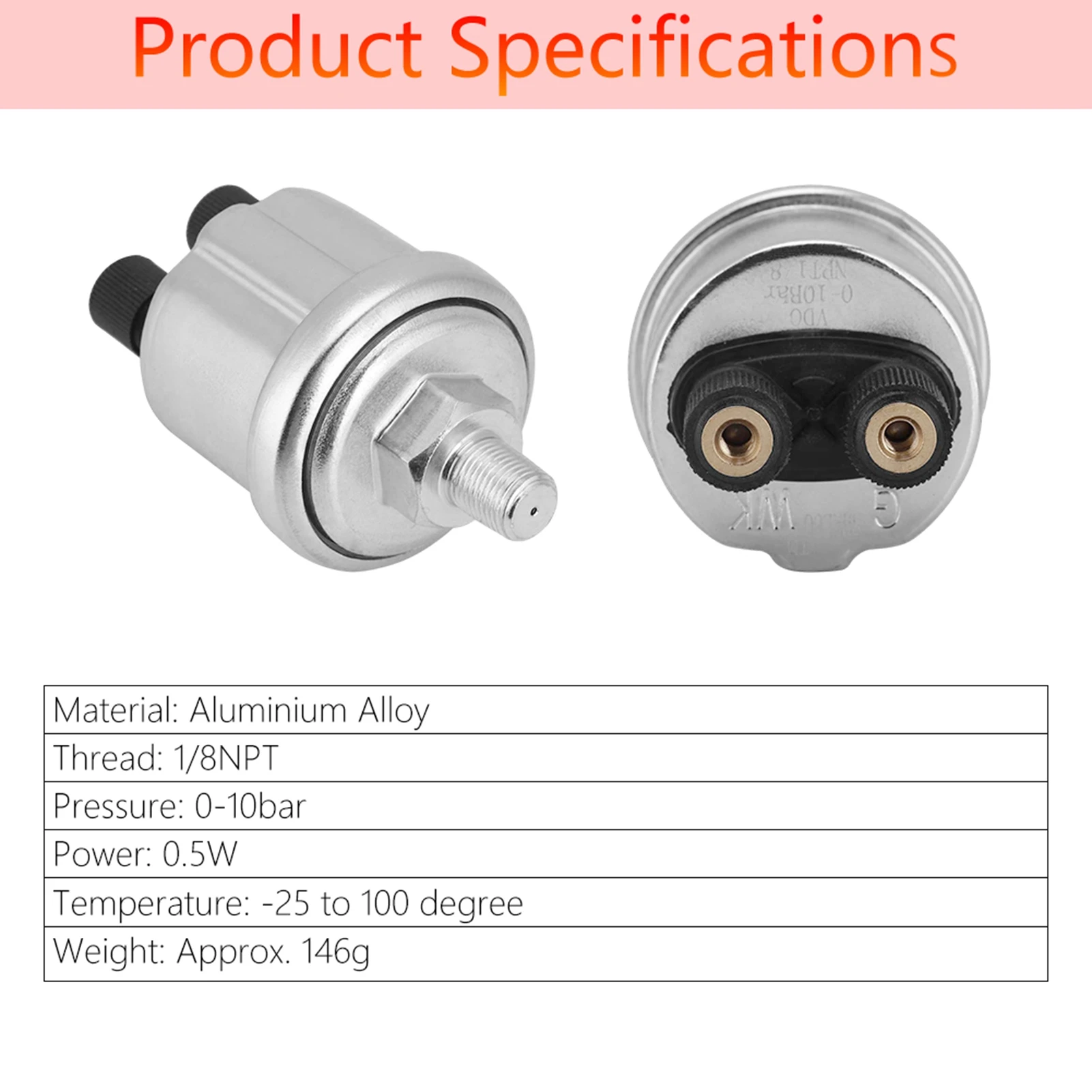 Universal Oil Pressure Sensor 0 to 10 Bars 1/8NPT for Diesel Generator sensor module pressure sensor module