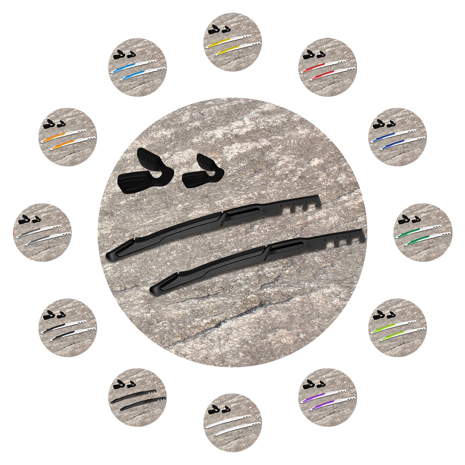 Cursore Del Tempio Di Ricambio In Gomma Siliconica E.O.S E Naselli Grandi E Piccoli Per Oakley Jawbreaker Scelta Multipla