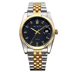 Reloj analógico de cuarzo con diamantes de imitación para hombre y mujer, cronógrafo luminoso, resistente al agua, para parejas