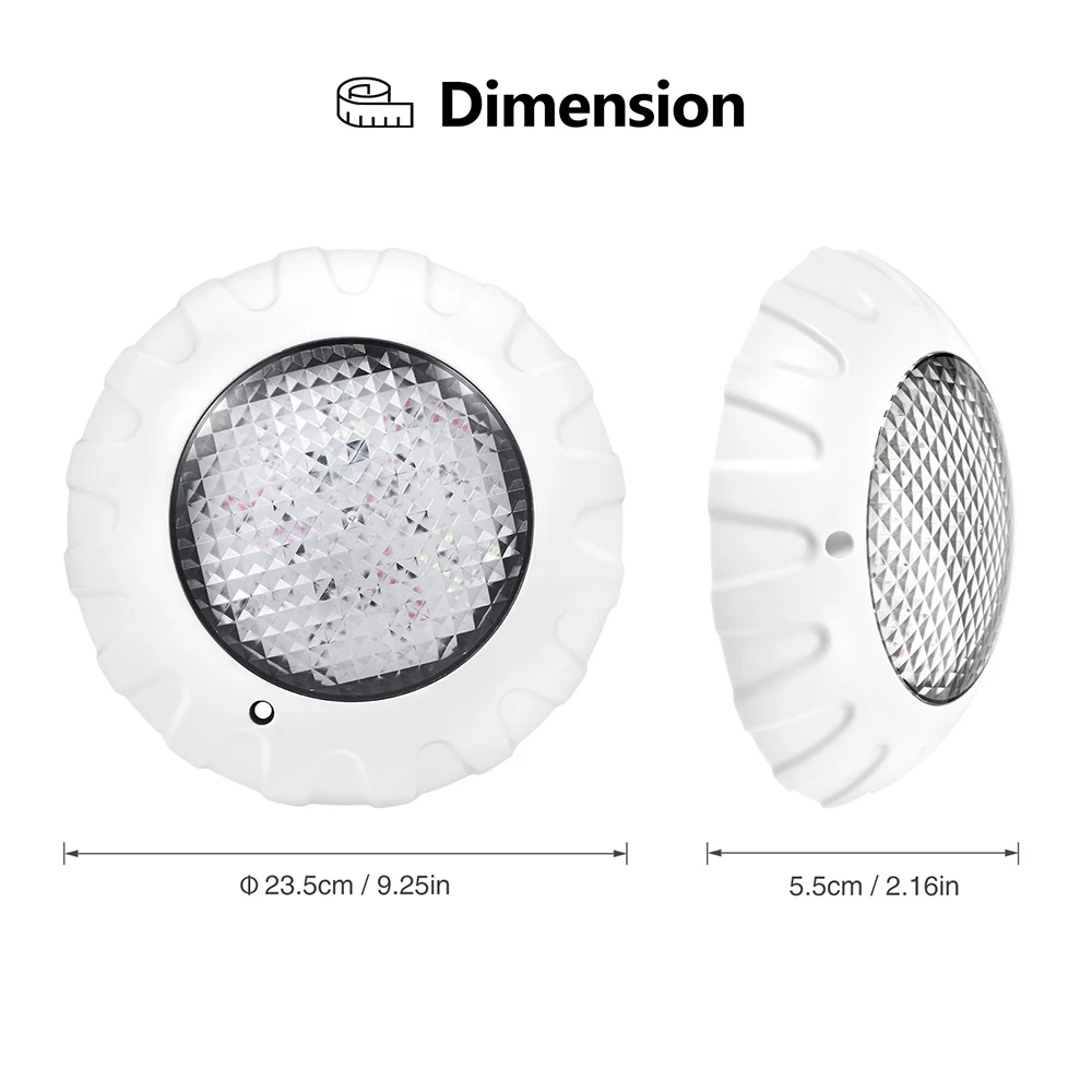 38W LED Swimming Pool Lamp 12V Underwater Lamp IP68 Colorful RGB Underwater Atmosphere Lamp Remote Wall-mounted Light 6