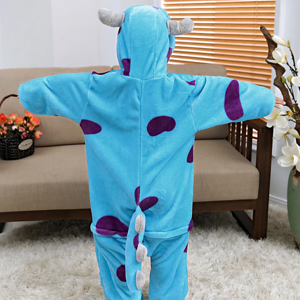 Mike and Sullivan Monster Kigurumi Jumpsuit For Children Kids Onesies Pajamas Cosplay Costume Clothing For Halloween Carnival