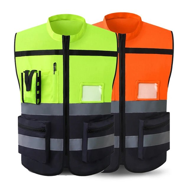Sleeveless Hi-Vis Reflective Work Jacket