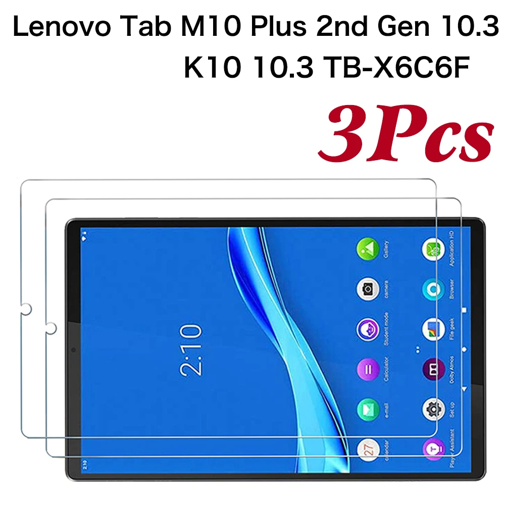 3 шт. закаленное стекло для планшета Lenovo Tab M10 FHD Plus 2nd Gen TB-X606F M10 X605F, Защита экрана для планшета K10 10,3 TB-X6C6F/X6C6X