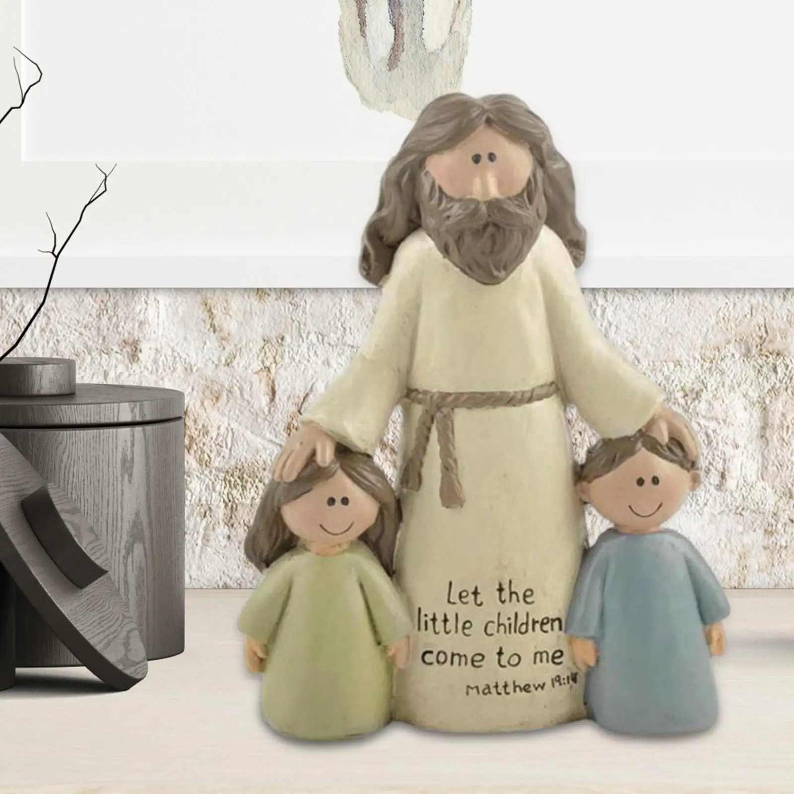 

Декоративная фигурка Иисуса и детей, религиозная фигурка из смолы, украшение для улицы, гостиной, книжной полки, кабинета, офиса
