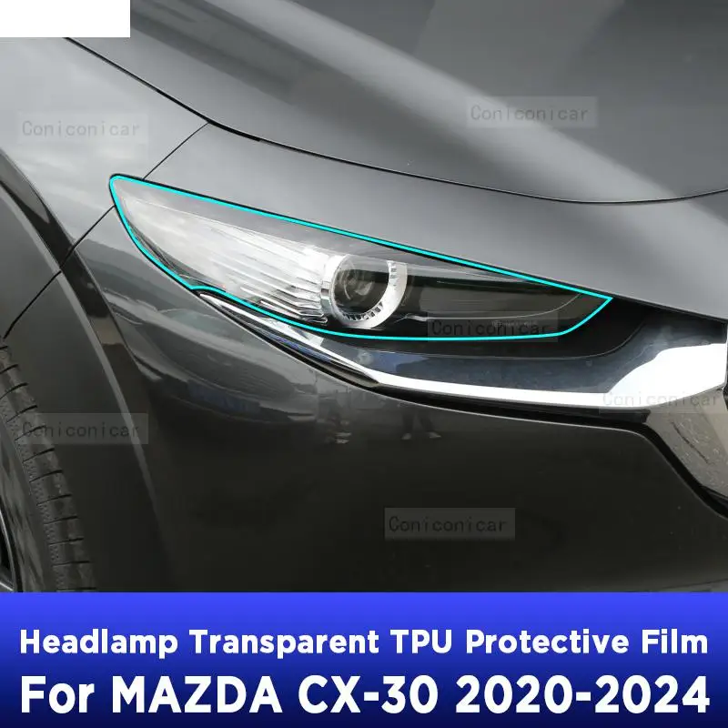 

Car Headlight Protection Transparent Anti-Scratch Protective Film TPU Stickers For MAZDA CX-30 2020-2024 Accessories