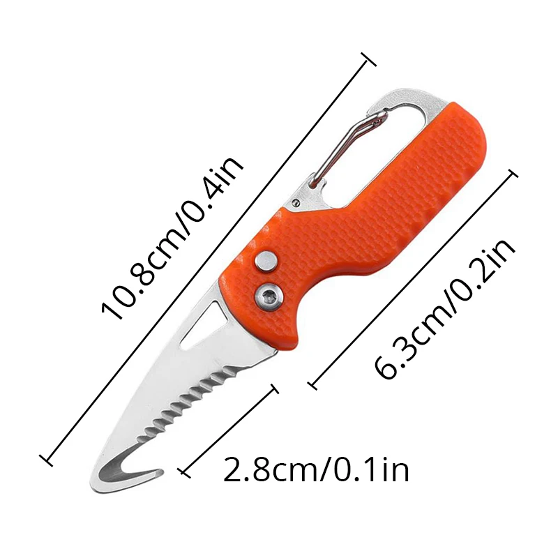 Parcel Knife 1pc Portable Multi-functional Parcel Knife Keychain Serrated Hook Unpacking Emergency Survival Box Opener