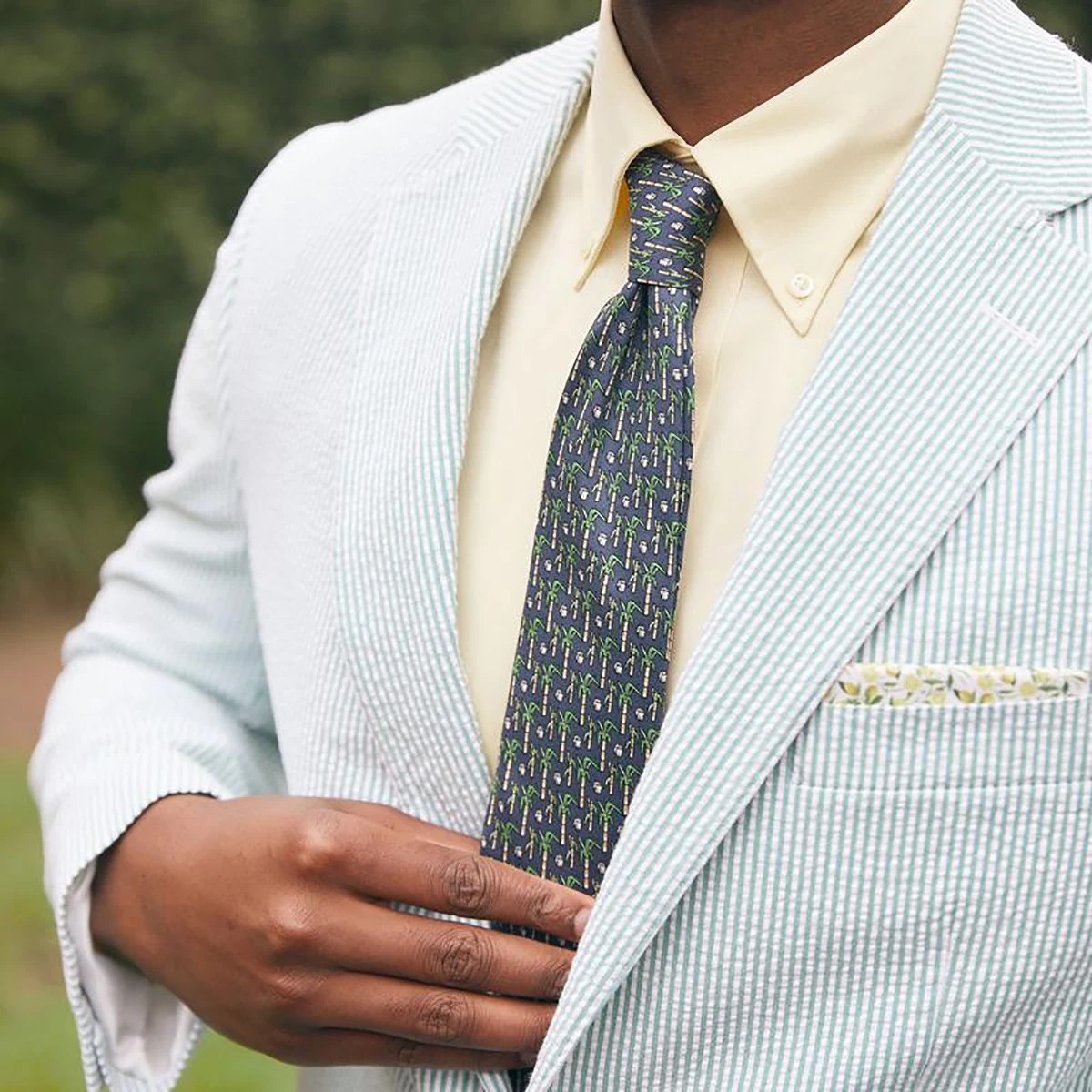 Green Men\'s Suit 2 Pieces Blazer Pants One Button Peaked Lapel Business Pinstripes Formal Wedding Groom Tailored Costume Homme