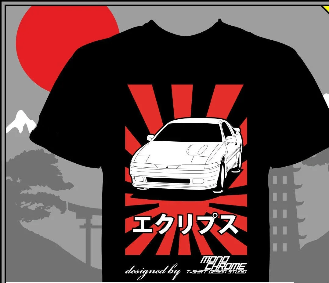 

Футболка Mitsubishi Eclipse, Повседневная футболка, топы с принтом, футболка с круглым вырезом