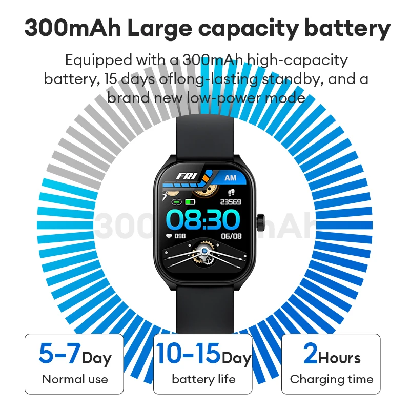 AOLON Smart Watch 2.01'' AMOLED Curved Screen IP68 Waterproof Bluetooth 5.3 Call AI Vioce Assistant Fitness Smartwatch for Men 6