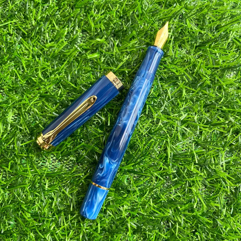 ADOK M400 아크릴 골드 만년필, 부드럽고 매끄러운 No.5 펜촉 잉크, Pelikan M400/405 학생용 필기 선물 펜