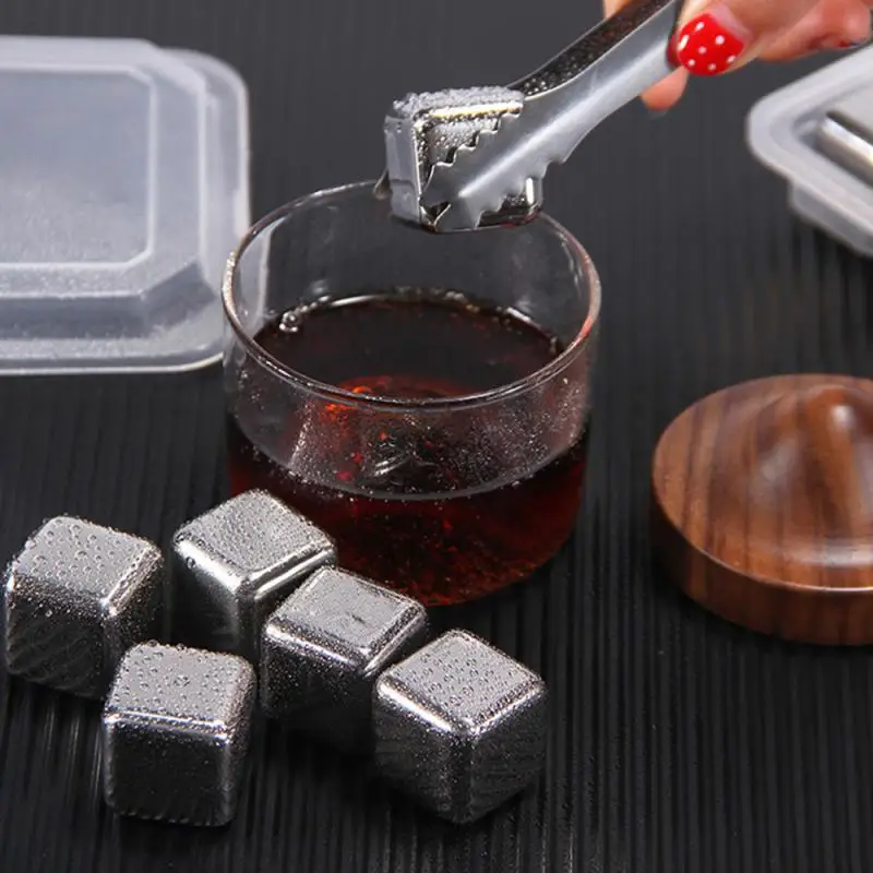 304 Stainless Steel Ice Pellets Ice Cubes Wine Balls Whiskey Cube Set Metal Cubes Bar Drinkware Accessories