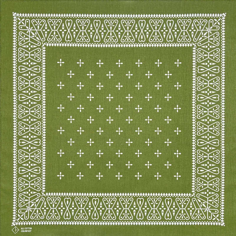 Hip Hop Olive Green Cotton Square Scarf Sailor Bandana Scarf Anchor Print Headband Paisley Gifts Unisex bandana headscarf cotton bandana multifunctional bandana