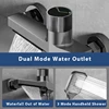 White Waterfall Bath Shower Faucet with Self-adhesive Hand Shower Hot Cold Water Mixer Tap Bathroom Faucet Tub Shower System Set 4